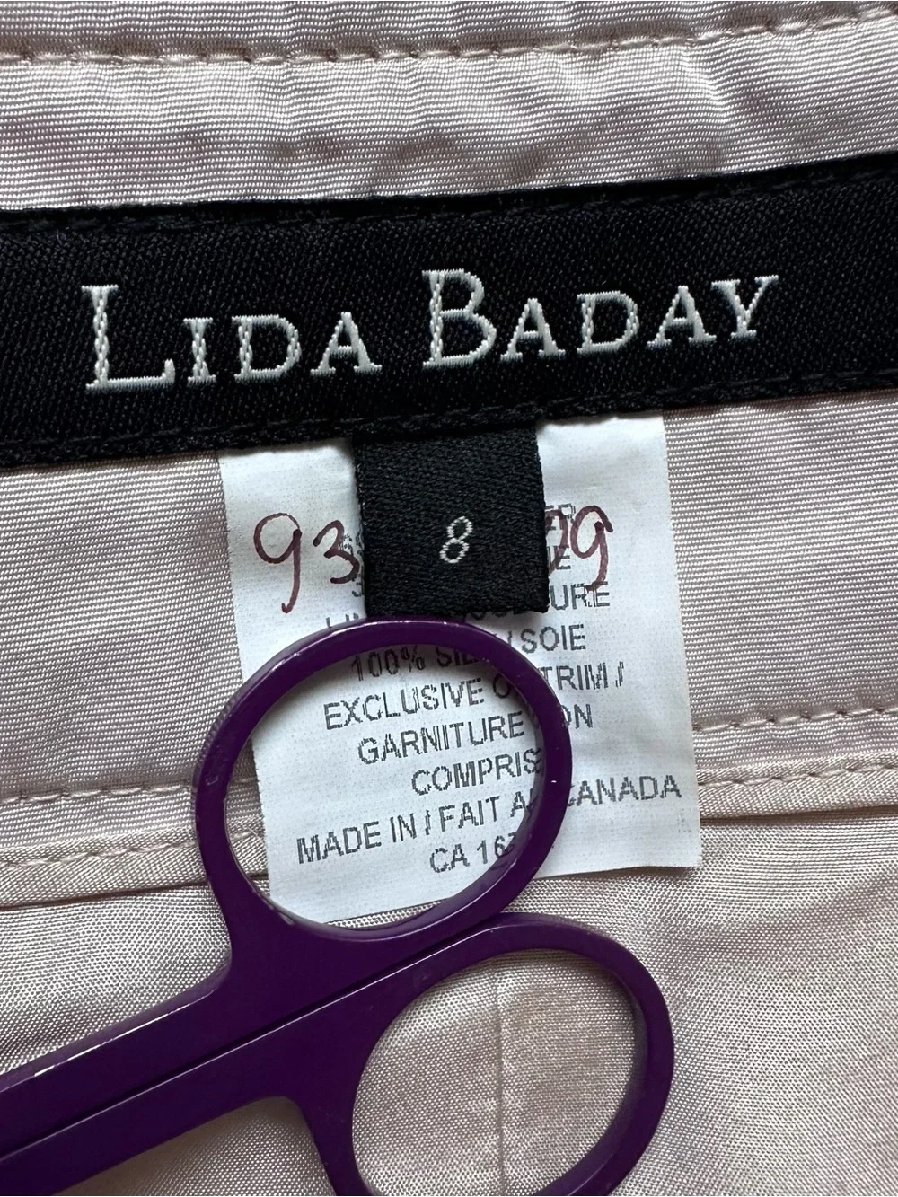 Lida Baday Beige Khaki Silk Puff Bubble Lined Skirt 8 Parachute Knee length